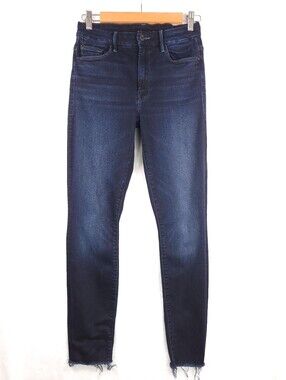 MOTHER High Waisted Looker Ankle Fray Jeans 26 Last Call